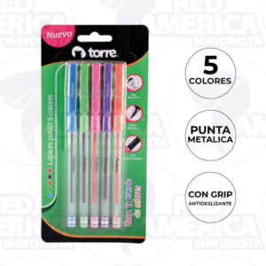 BLISTER LAPICES PASTA 5 COLORES TORRE