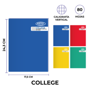 CUAD. COLLEGE CALIGRAFIA VERTICAL 80 HJS ARTEL